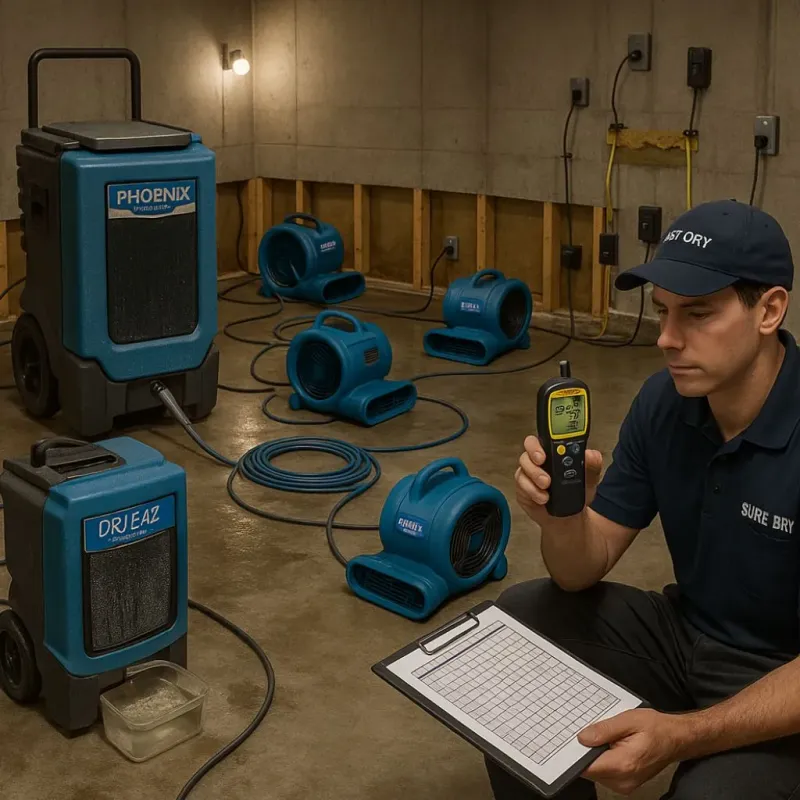 Structural Drying and Dehumidification process in Bluefield, VA